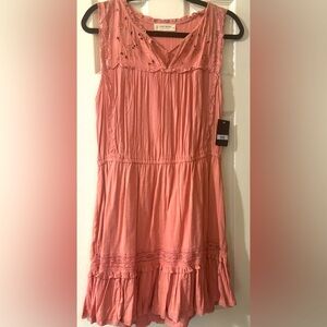 Lucky Brand NWT mini dress  size Medium sleeveless color dusty pink